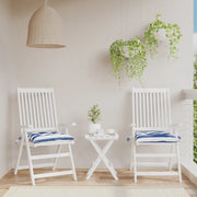 Cuscini per Sedia 2pz Strisce Bianche e Blu 40x40x7 cm Tessuto 361486