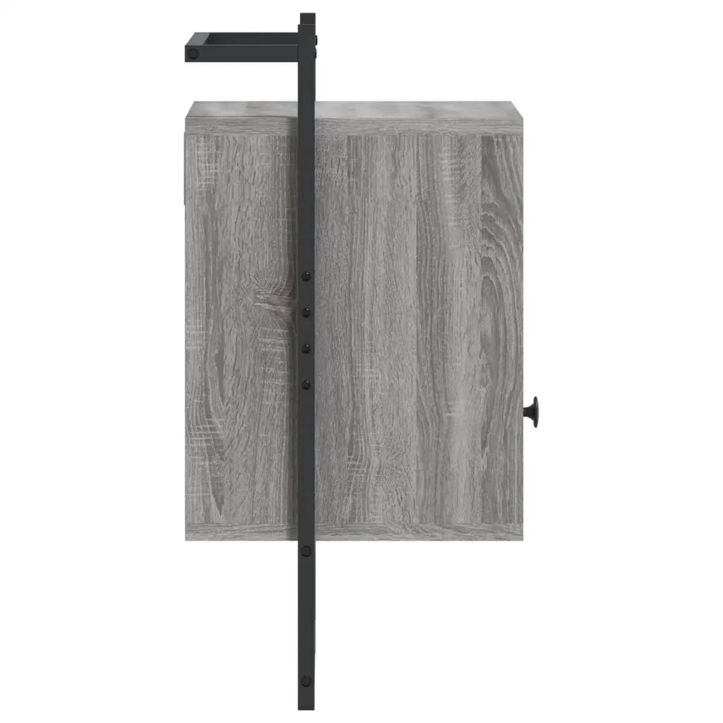 Set di 2 Comodini | Armadio da Notte | Mobiletto da notte a Muro Grigio Sonoma 40x30x61cm Legno Multistrato
