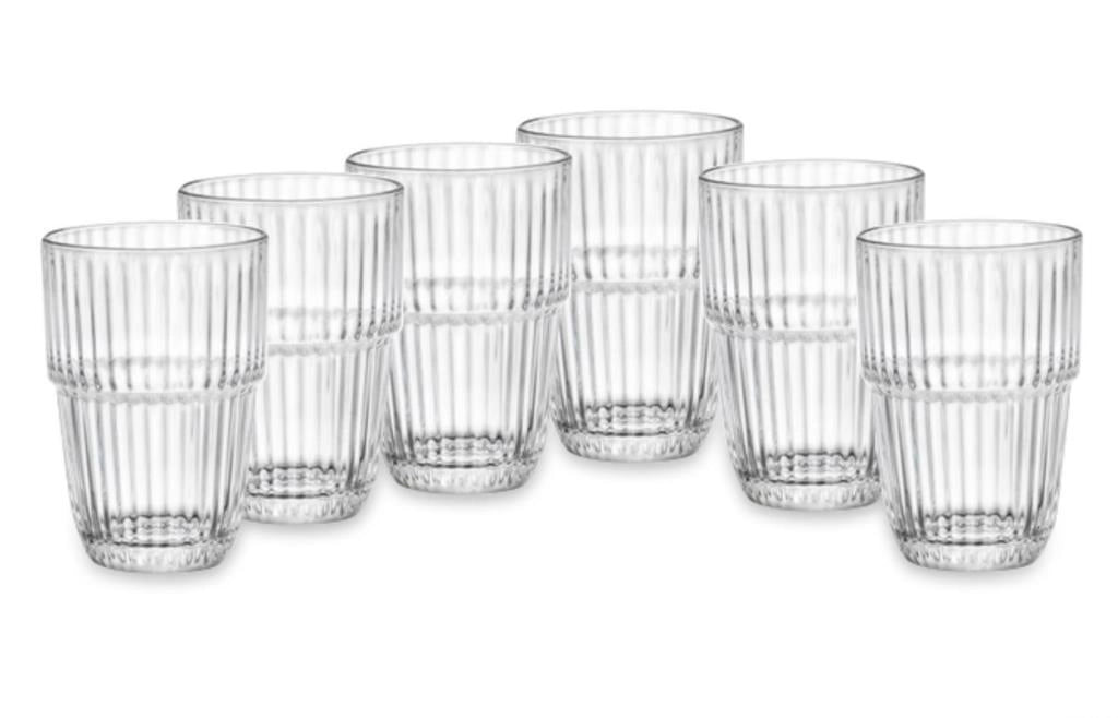 Set 6 Bicchieri da Tavola Long Drink Barshine Impilabili 38 cl