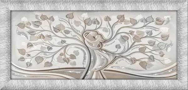 Quadro da Parete Prince Abbraccio Silver e White 63 x 133 cm Lupia