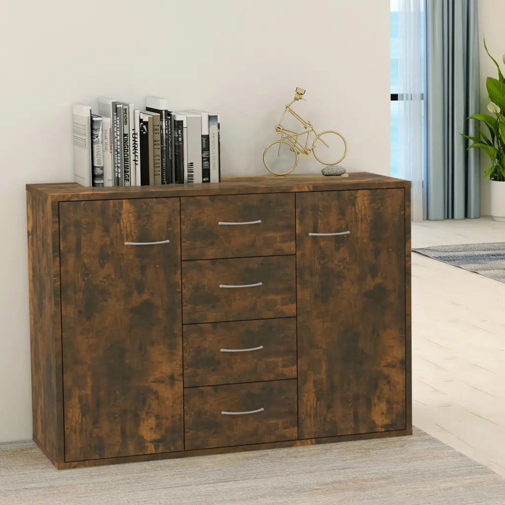 Credenza | Madia | Buffet da pranzo | Armadio da pranzo Rovere Fumo 88x30x65 cm in Legno Multistrato