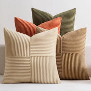 Set di cuscini patchwork corduroy - 4 pezzi - 45x45 cm - morbidi e resistenti