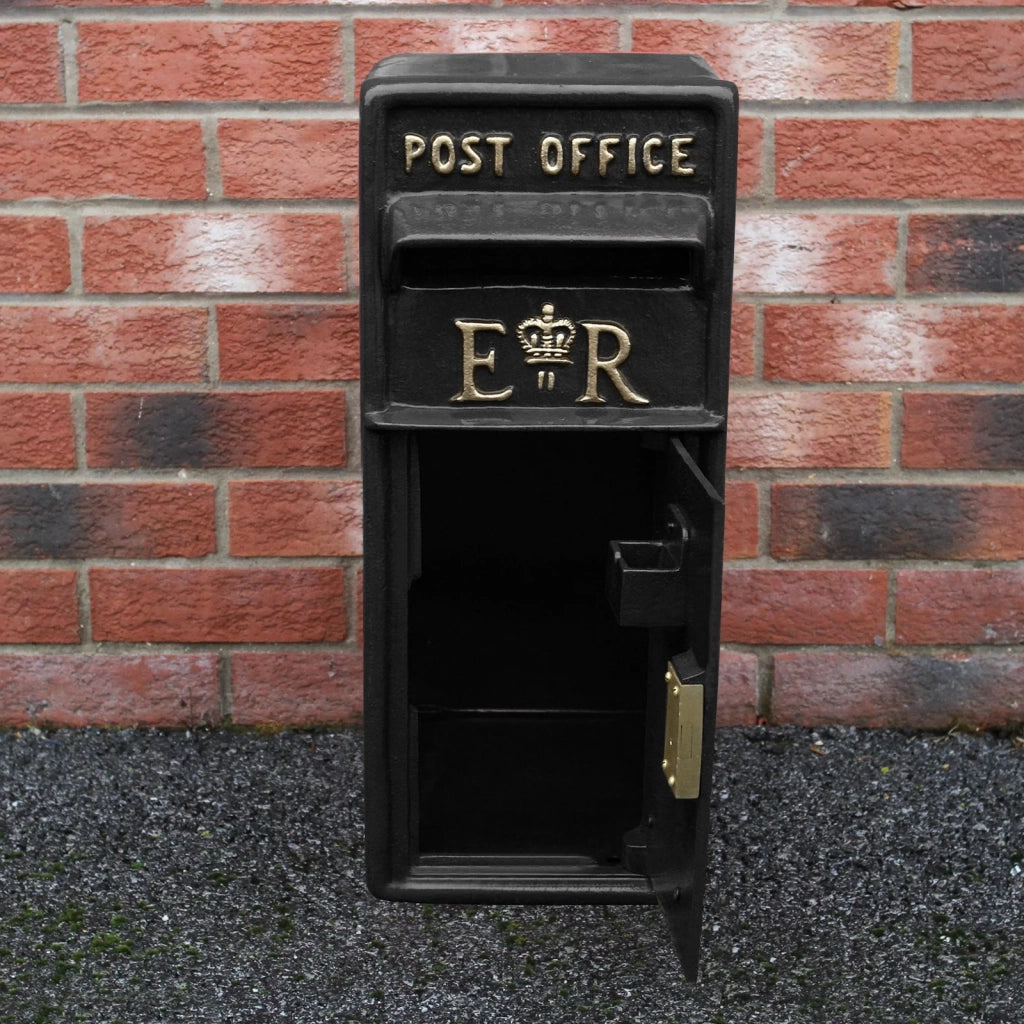 Cassetta Postale per le Lettere in Stile Britannico Inglese in Ghisa da Esterno Bocchetta Lettere Standard UK - Nero