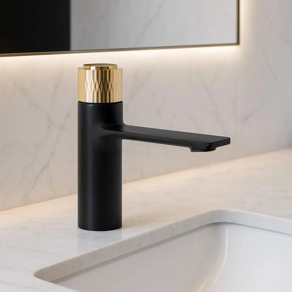Rubinetto Da Lavabo Rea Storm Black Gold Low