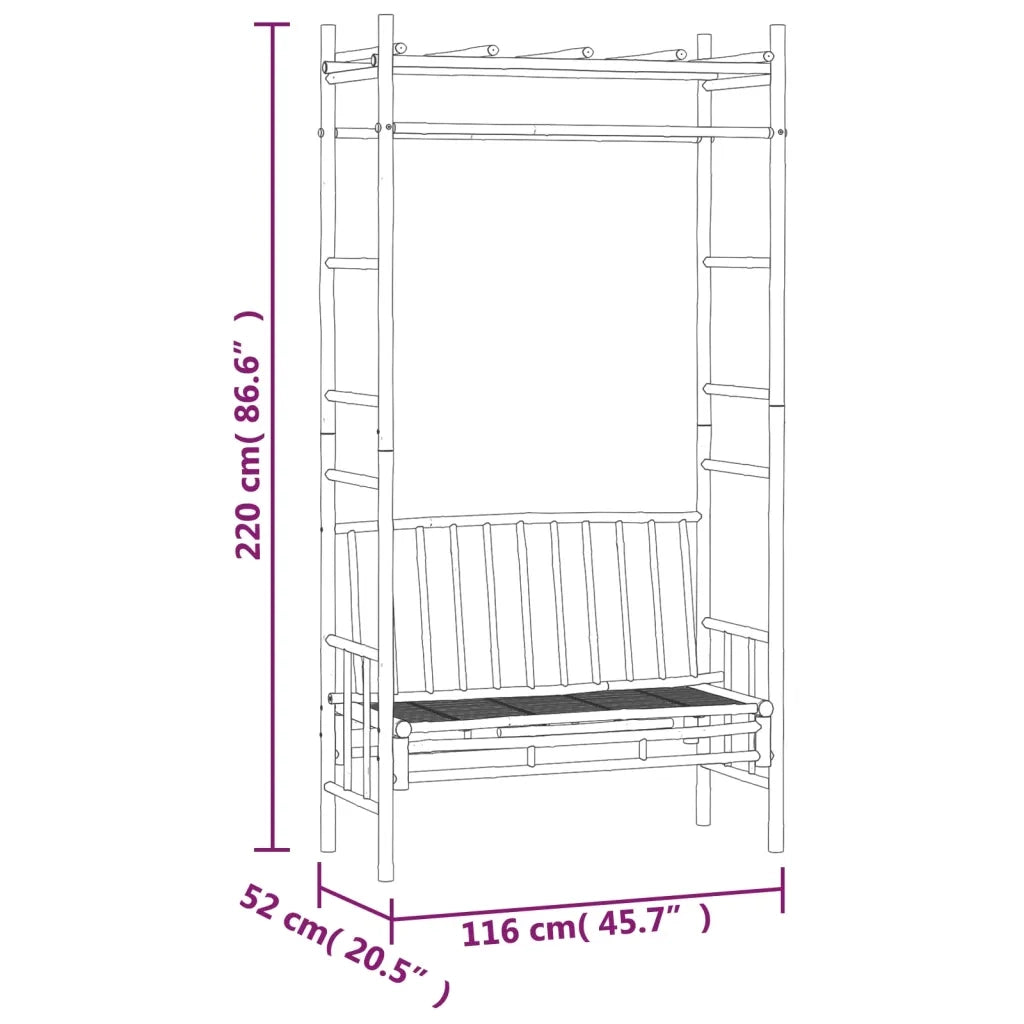 Panca da Giardino con Pergola 116 cm in BambÃ¹