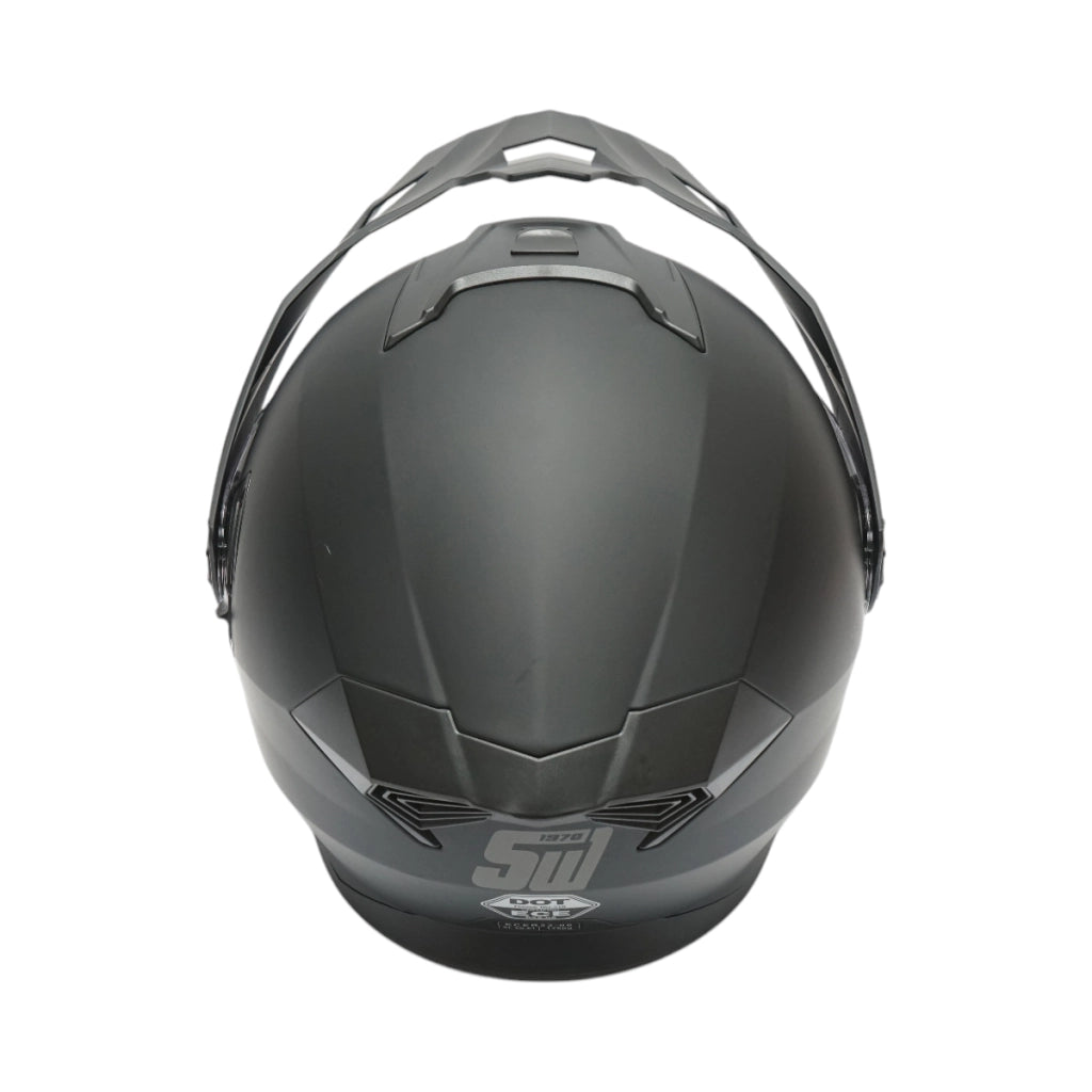 Casco integrale da motocross nero opaco con visiera trasparente e occhiali da sole, taglia L Lion