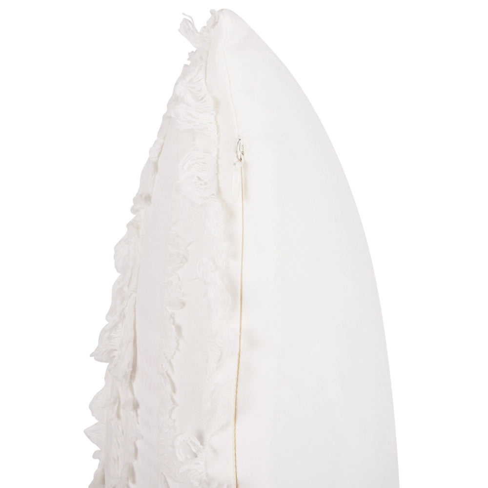 Cuscino decorativo in cotone con motivo a tinta unita bianco 45 x 45 cm stile moderno federa rimovibile