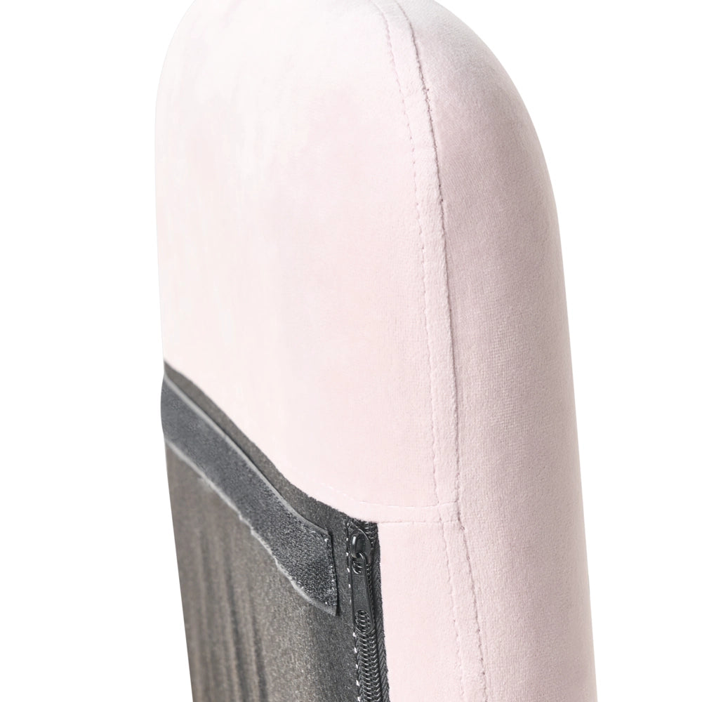 Sedia A Dondolo Velluto Rosa Gambe In Metallo Pattini In Legno Moderni