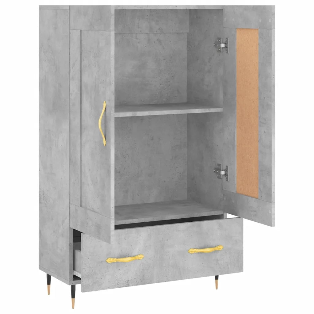 Credenza-Buffet-Armadio da cucina Grigio Cemento 69,5x31x115 cm in Legno Multistrato 216128