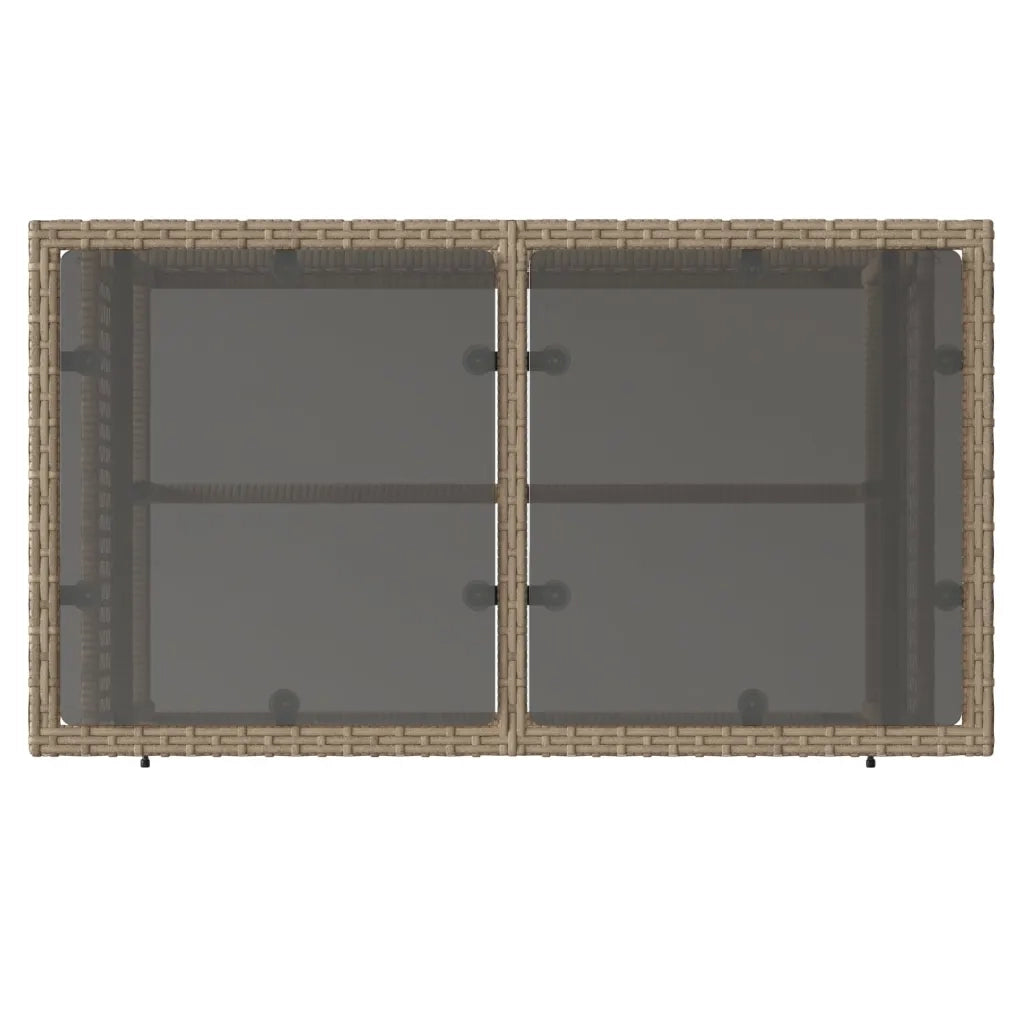 Set Divano da Giardino 4 pz con Cuscini Beige Polyrattan Vetro 368137