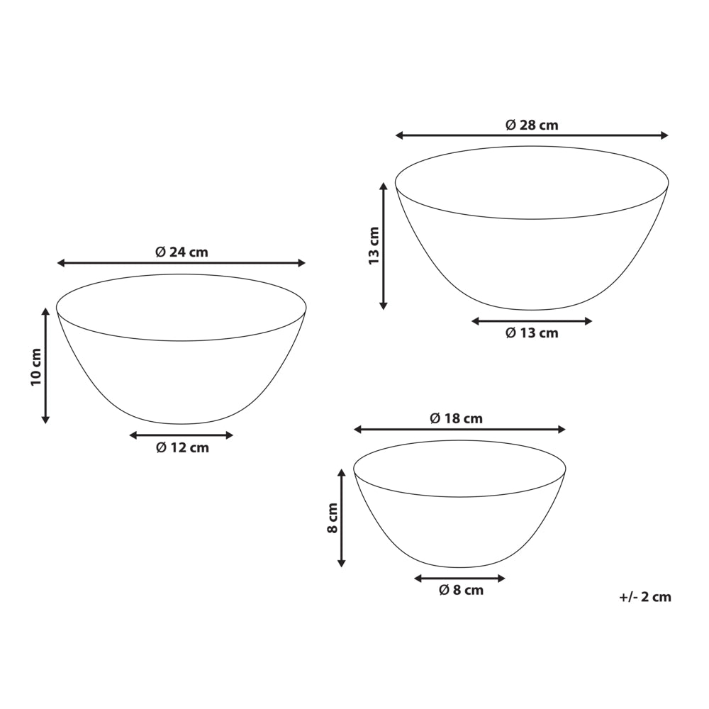 Set di 3 ciotole decorative in bambù nero fatte a mano di varie dimensioni
