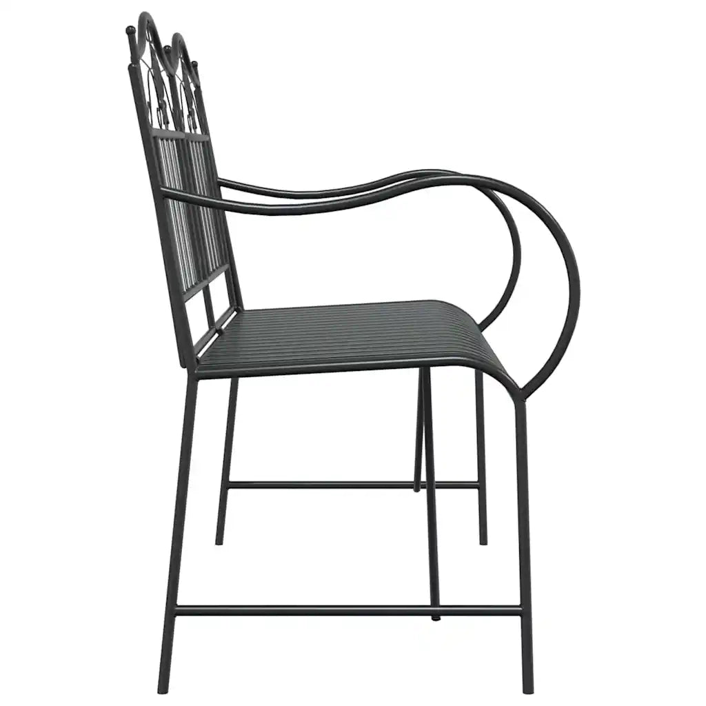 Panchina da Giardino | Panca da Giardino Nero 103,5 x 59 x 89 cm Acciaio