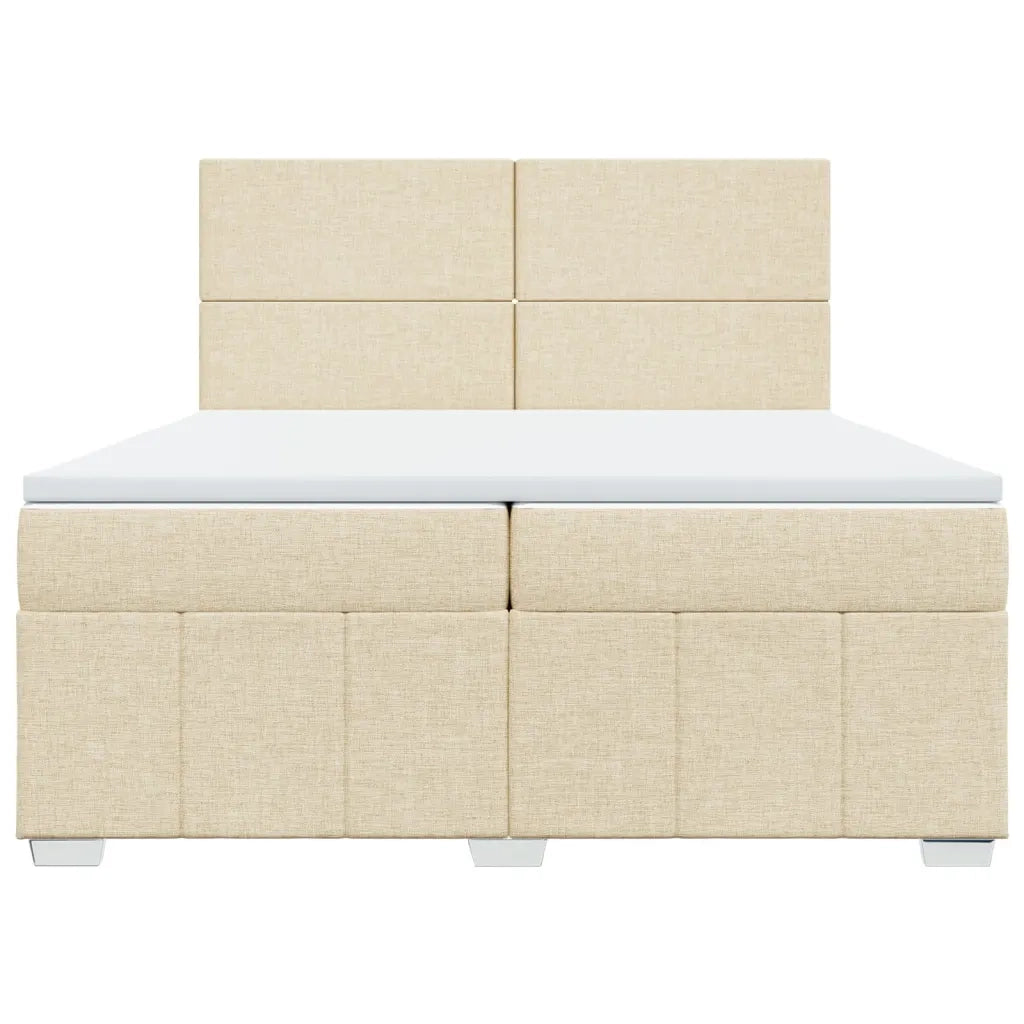 Giroletto a Molle con Materasso Crema 200x200 cm in Tessuto
