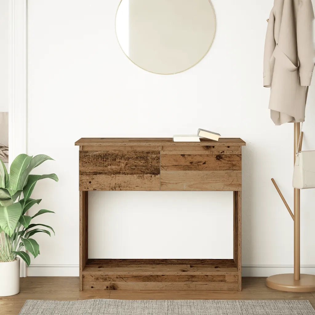 Tavolo Consolle con Cassetti Legno Antico 85,5x38,5x74,5 cm 861398