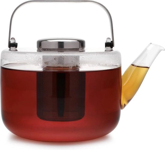 Teiera in Vetro con Filtro e Manico - Adatta per Tè in Sacchetti 1,3L