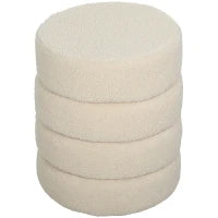 Pouf, rotondo, in peluche, telaio in metallo, fino a 120kg, Φ40x45H cm, Beige