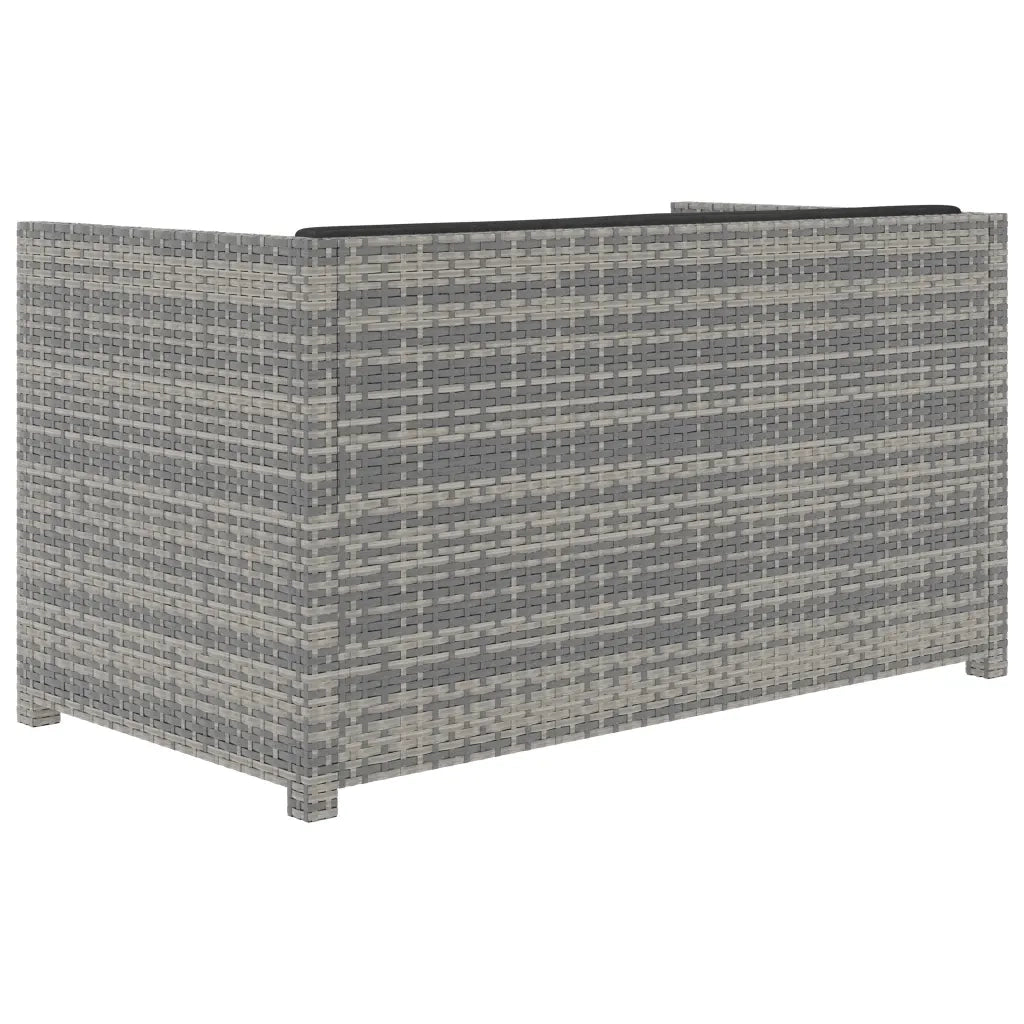 Set Divani da Giardino 5 pz con Cuscini in Polyrattan Grigio 48134