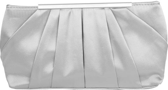 Borsa elegante a forma di palla, satinata, per occasioni speciali, argento, 20 pollici, medio