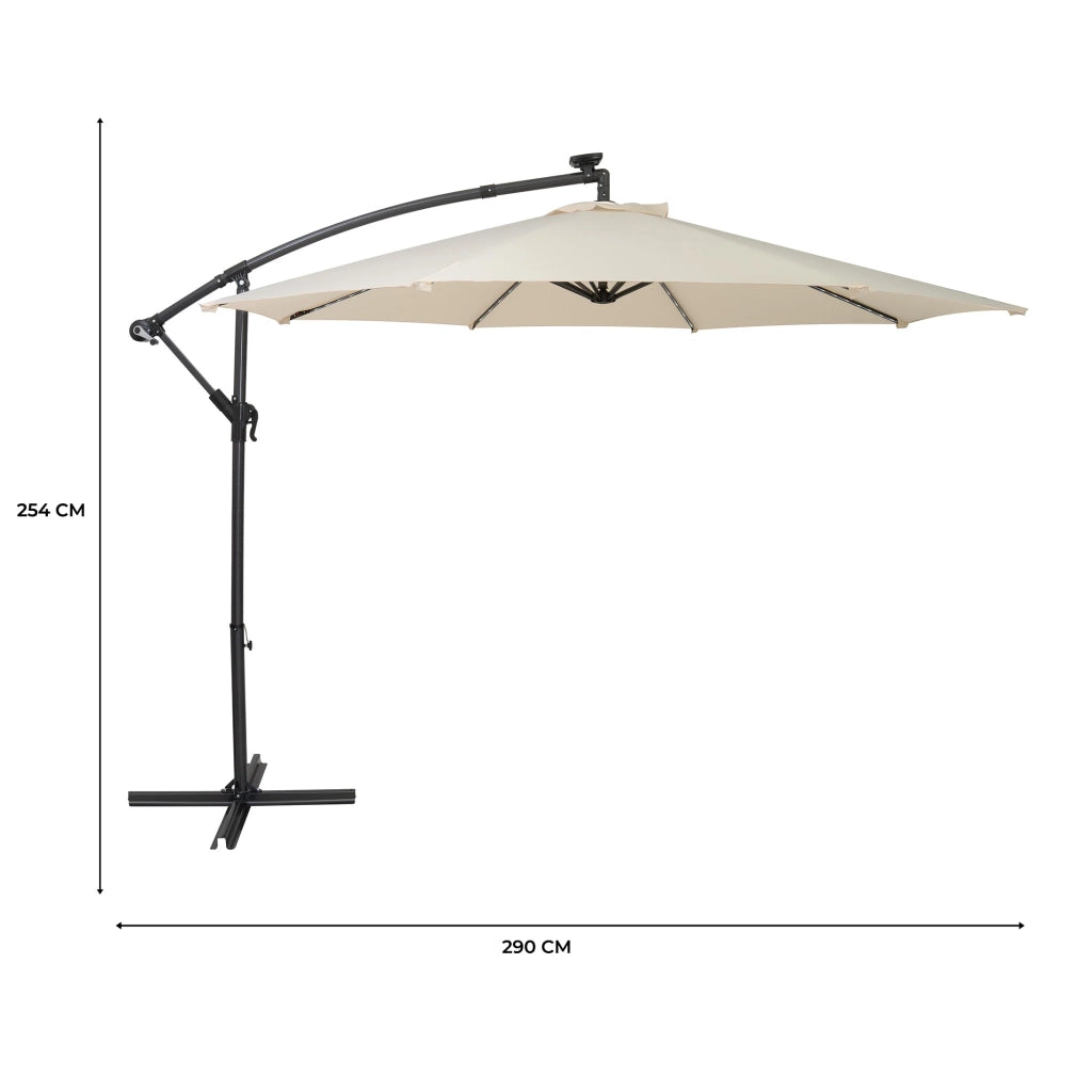 Ombrellone LED Decentrato 3m Cream Banana con Luci Solari