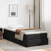 Letto con contenitore e materasso Nero 100 x 200 cm