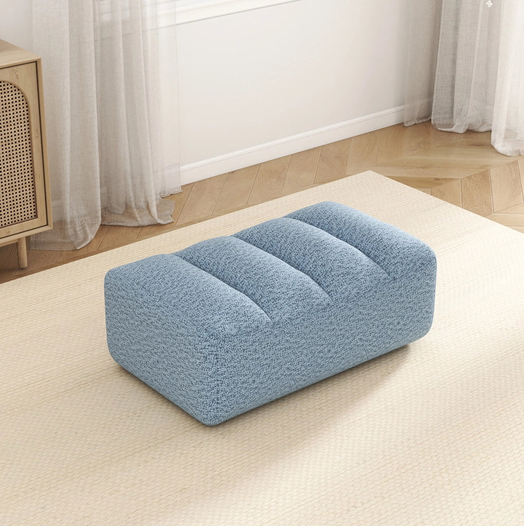 Divano modulare ergonomico in pile granulato blu