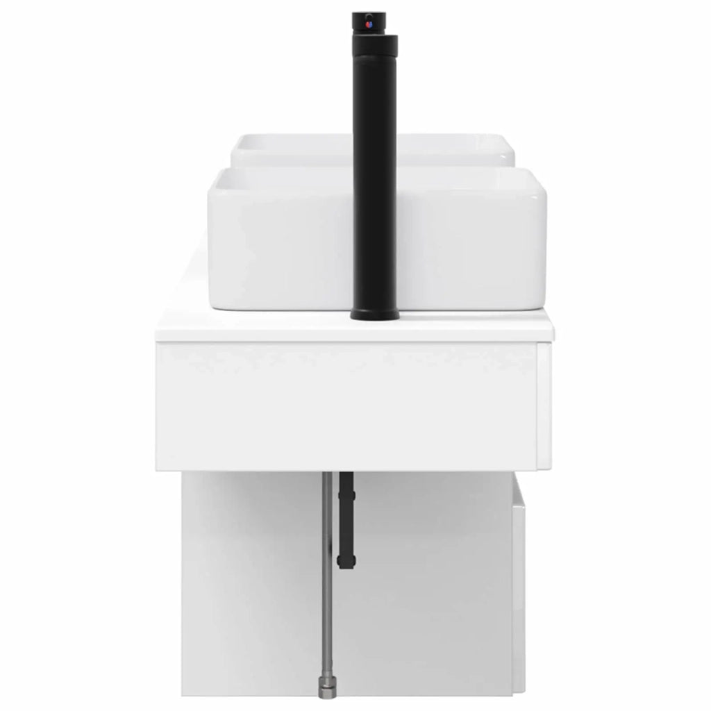Set di mobili per il bagno 3 pz Bianco Lucido 3405601