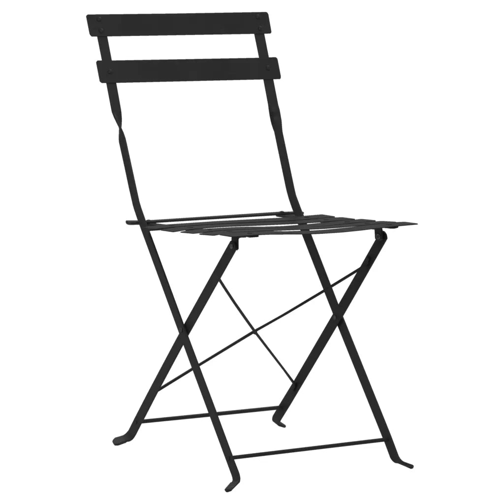 Set da Bistrot 3 pz | Set Salotto da Giardino in Acciaio Nero
