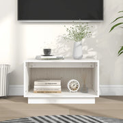 Mobile Porta TV Bianco 60x35x35 cm in Legno Massello di Pino 813825