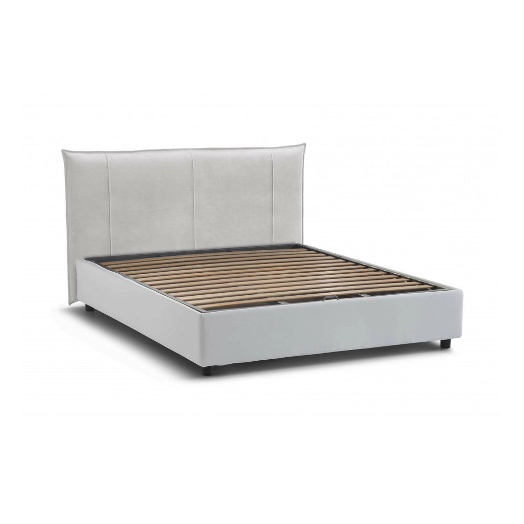 Letto Matrimoniale Akasha, Letto Matrimoniale Sfoderabile Made in Italy, Bianco