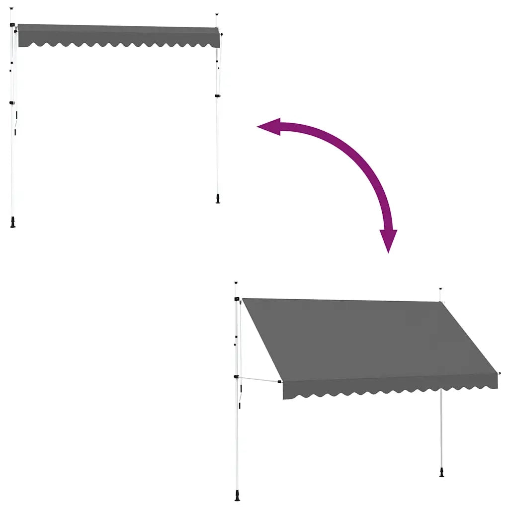 Tenda da Sole Retrattile Manuale 350 cm Antracite 143691