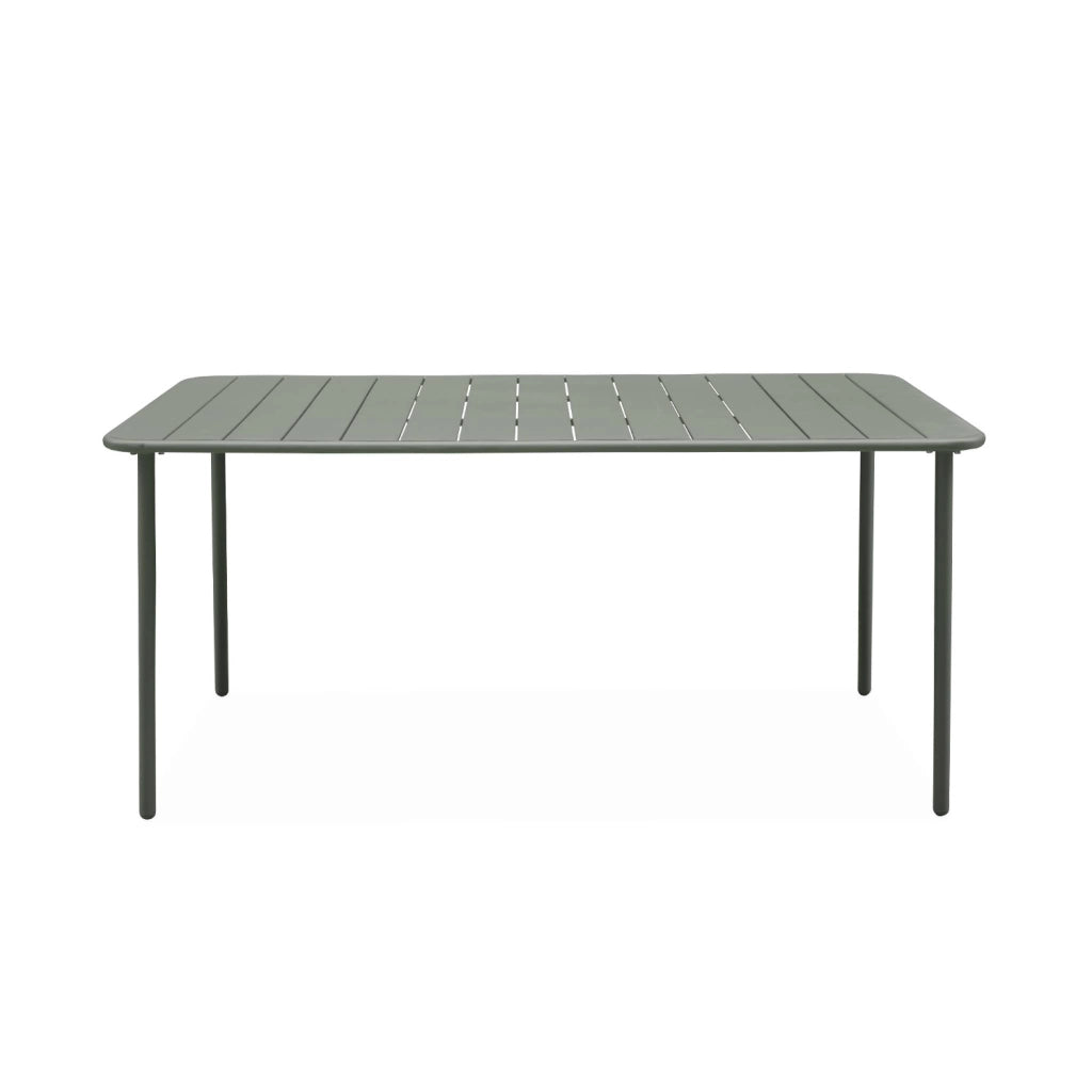 Tavolo da giardino in metallo 6-8 posti, 160cm, verde kaki
