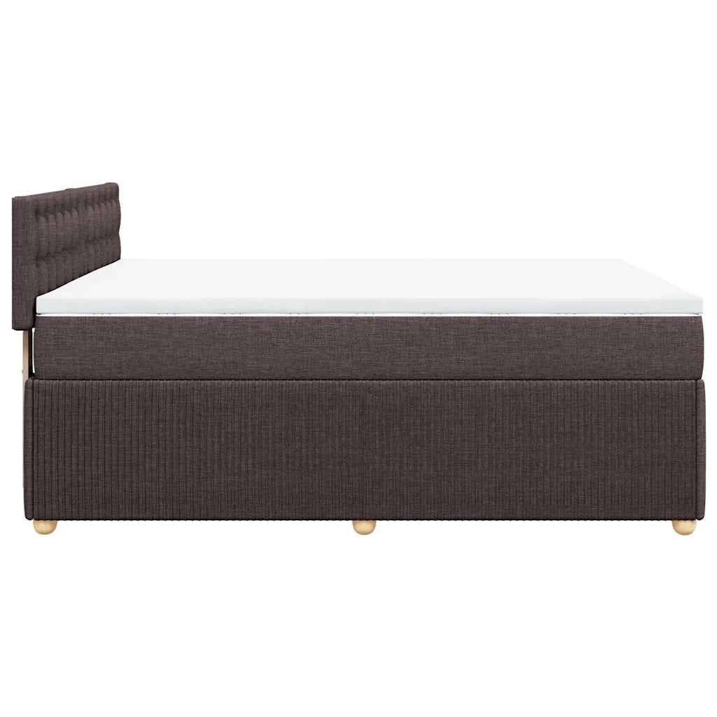 Giroletto a Molle con Materasso Marrone Scuro 140x190cm Tessuto