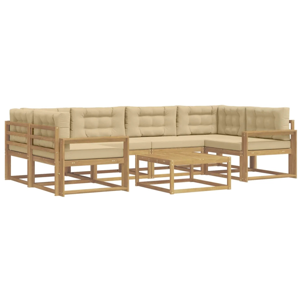 Set di divani da esterno con cuscino 5 pcs Bianco e Beige 3386137