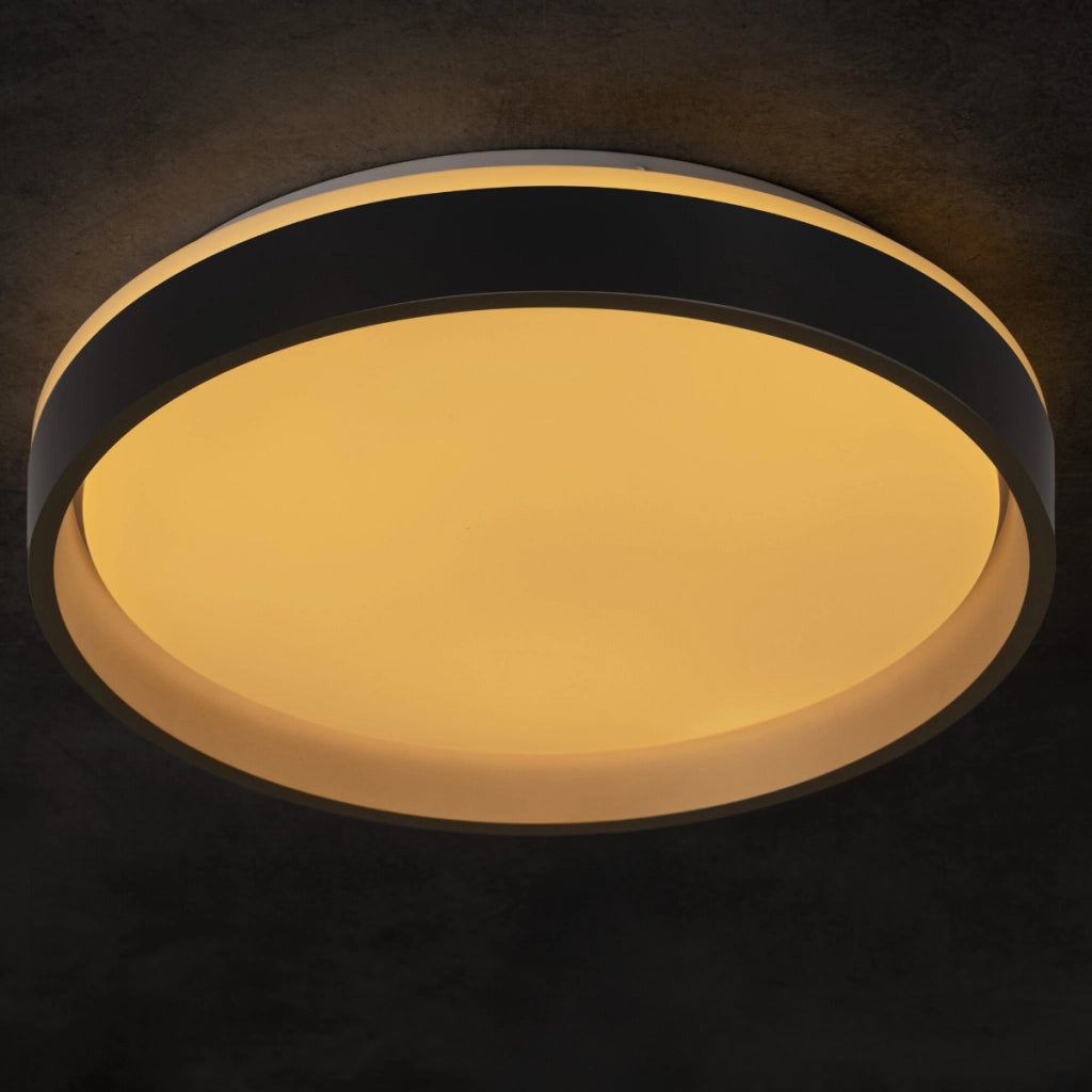 Plafoniera LED 25W CCT dimmer nero/oro Ø38 Kanlux SOLN
