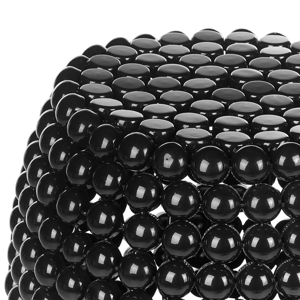 Tavolino in ferro nero in plastica 45 x 45 x 40 cm Tavolino d'angolo a tamburo di forma ovale Soggiorno moderno