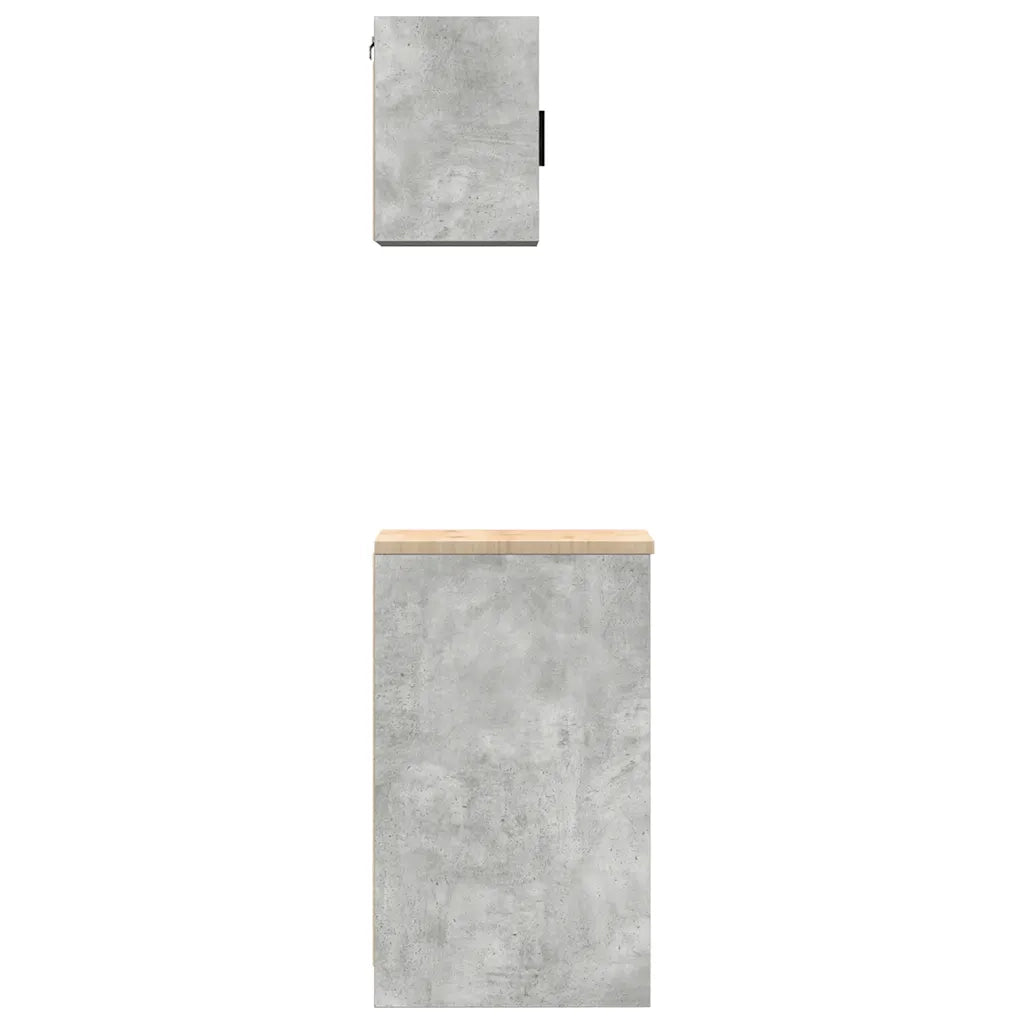 Armadi da Garage 2 pz Grigio Cemento in Legno Multistrato 3328263