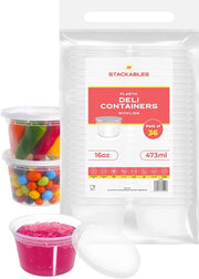 Contenitori alimentari in plastica con coperchio, 36 pezzi ~ 473 ml, resistente a microonde e lavastoviglie, set di contenitori a coperchio rotondi per preparazione di pasti