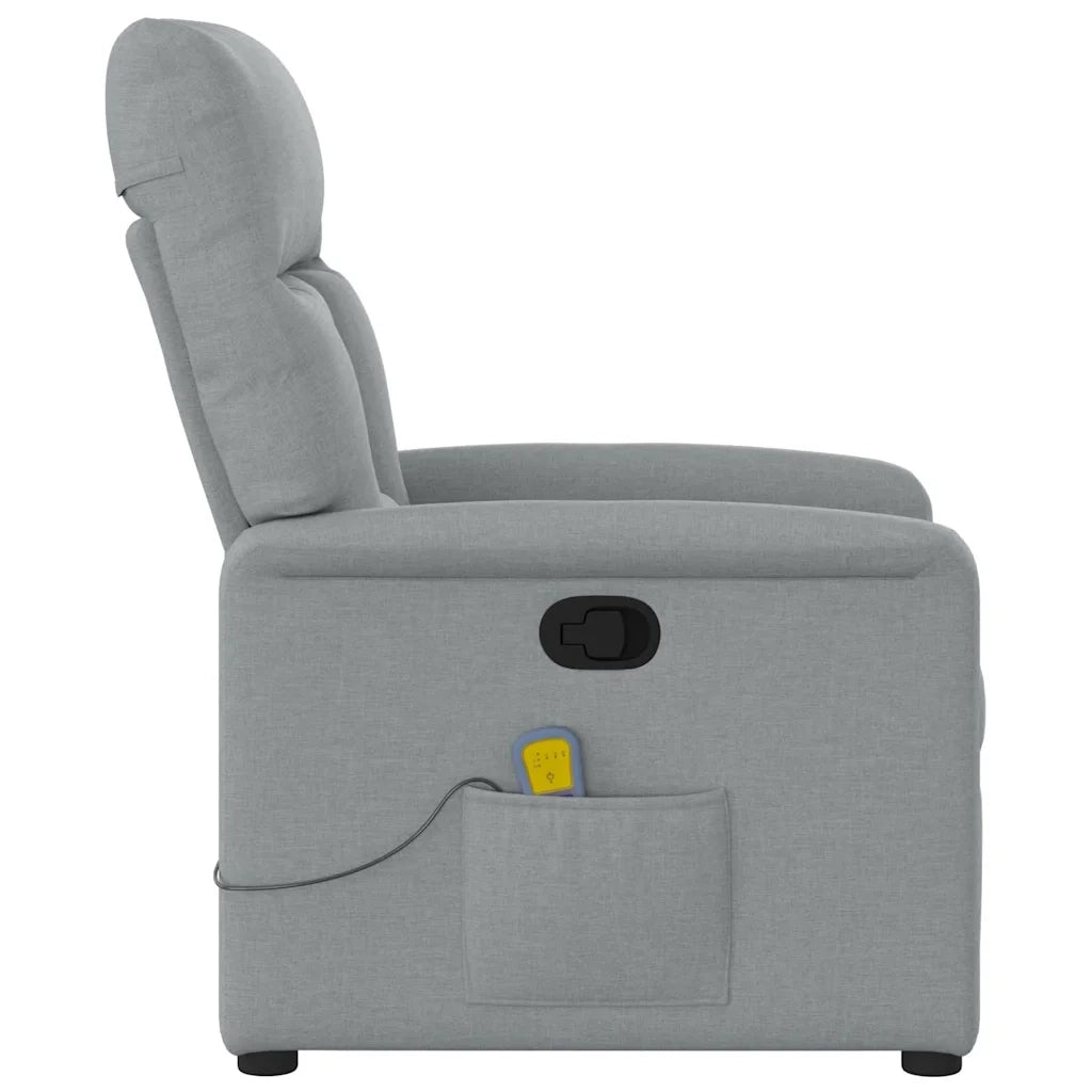 Poltrona Massaggiante Reclinabile Grigio Chiaro in Tessuto 4015552