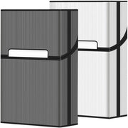 Set di contenitori portatili (lotto da 2), interruttore magnetico, adatto per uomini e donne, accessori, contenitori in metallo e plastica (grigio argento, 85 mm extra grande)