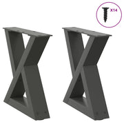 Gambe per tavolino 2 pz Antracite 30x(30-31,3) cm Acciaio