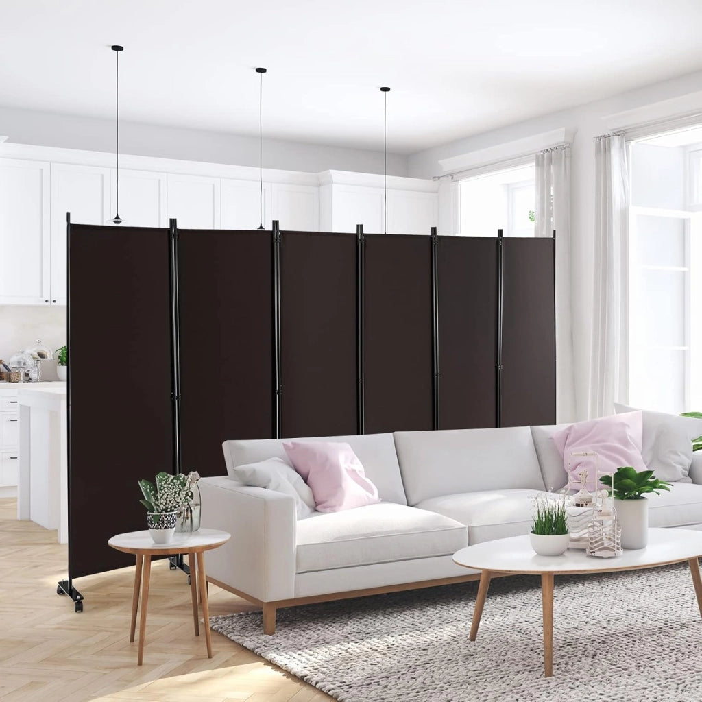 Paravento,Divisorio Interno su Rotelle, 6 Pezzi, 334,5 x 172 cm, Divisorio Pieghevole, 4 Colori