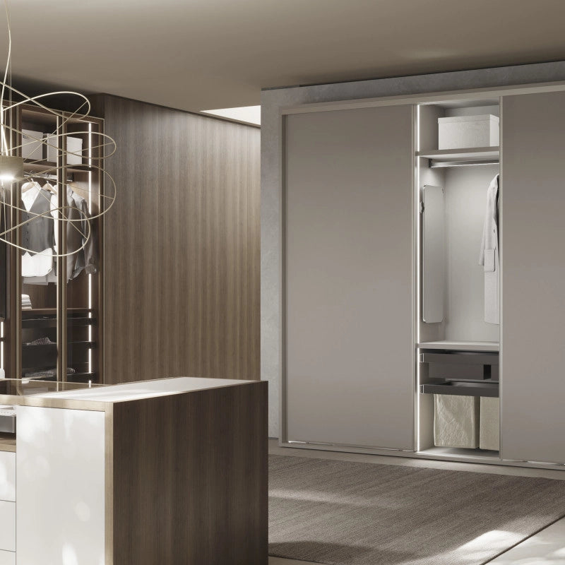 Telaio con guide a estrazione totale e chiusura morbida per accessori per armadi Quartz, 787-813mm, Alluminio e plastica