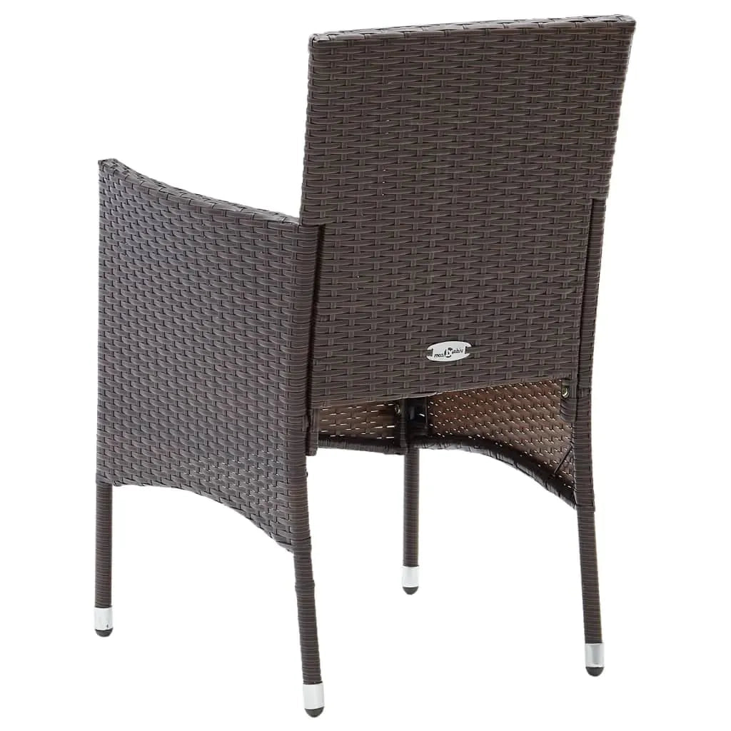Set da Pranzo per Giardino 5 pz con Cuscini Polyrattan Marrone cod mxl 51832