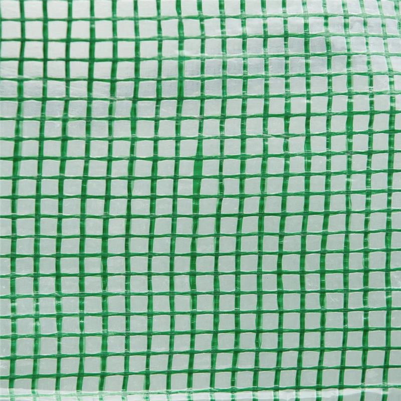 SERRA A TUNNEL CON PORTA AVVOLGIBILE E FINESTRE, COPERTURA PE E STRUTTURA IN ACCIAIO, 150X300X200 CM, VERDE