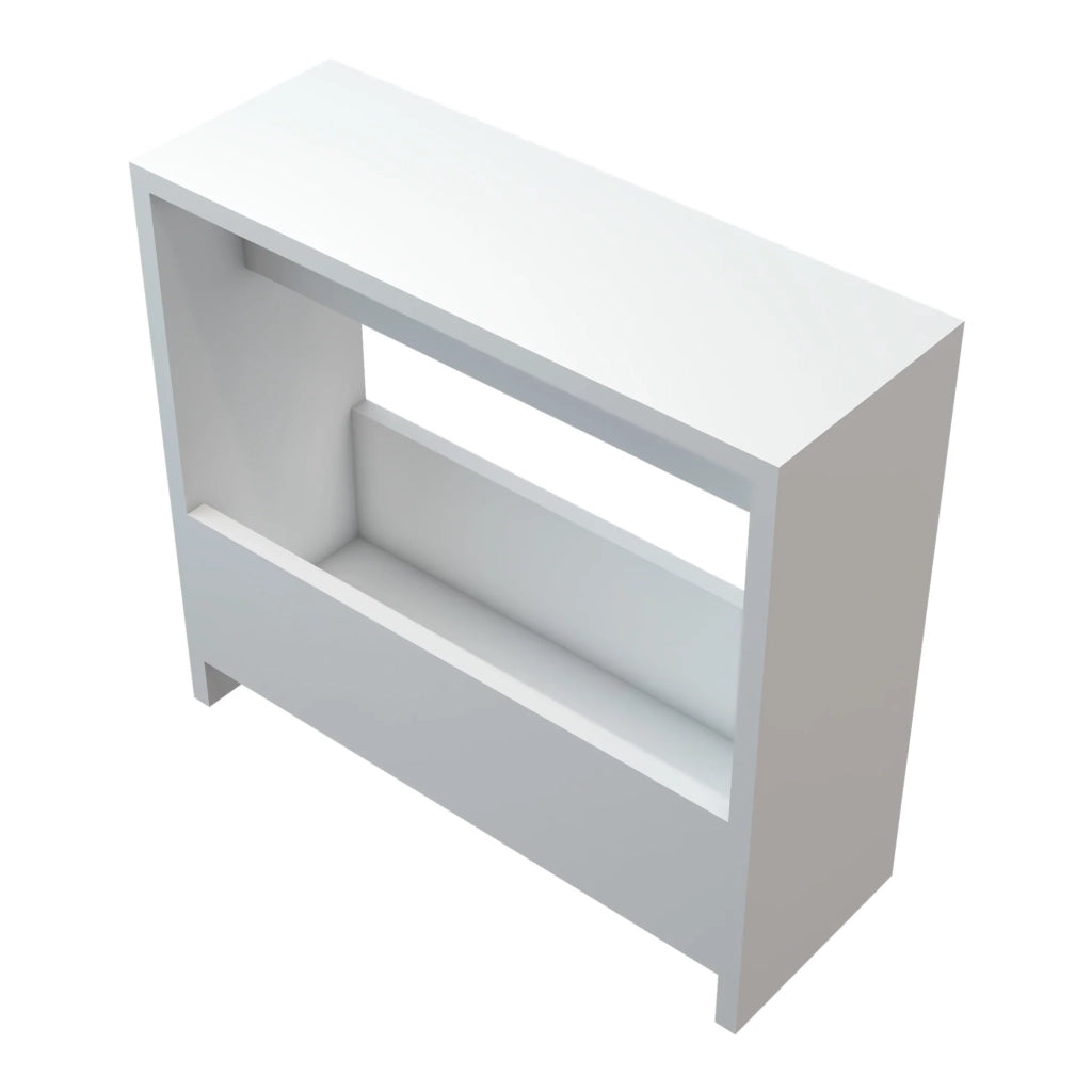 Tavolino rettangolare con portariviste 60 x 55 x 20 cm bianco 03_0008637