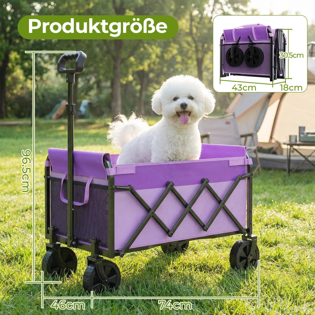 CARRELLO PIEGHEVOLE 74x46x96,5 cm Acciaio Viola con manico regolabile
