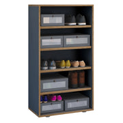 Super Scarpiera Legno H110 L60 P33 cm Armadio Porta Scarpe Salvaspazio con Ripiani Regolabili Colore Antracite