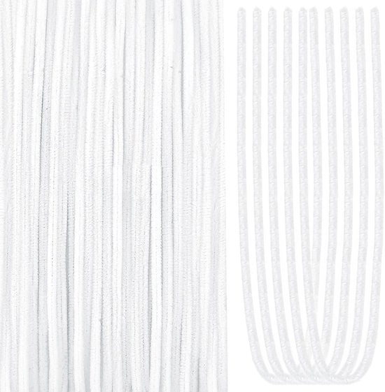 Pijpenragers in Bianco 60 cm - 100 pezzi - Materiale per fai da te - Attività creative - Progetti di DIY - Miglioramento della coordinazione occhio-mano