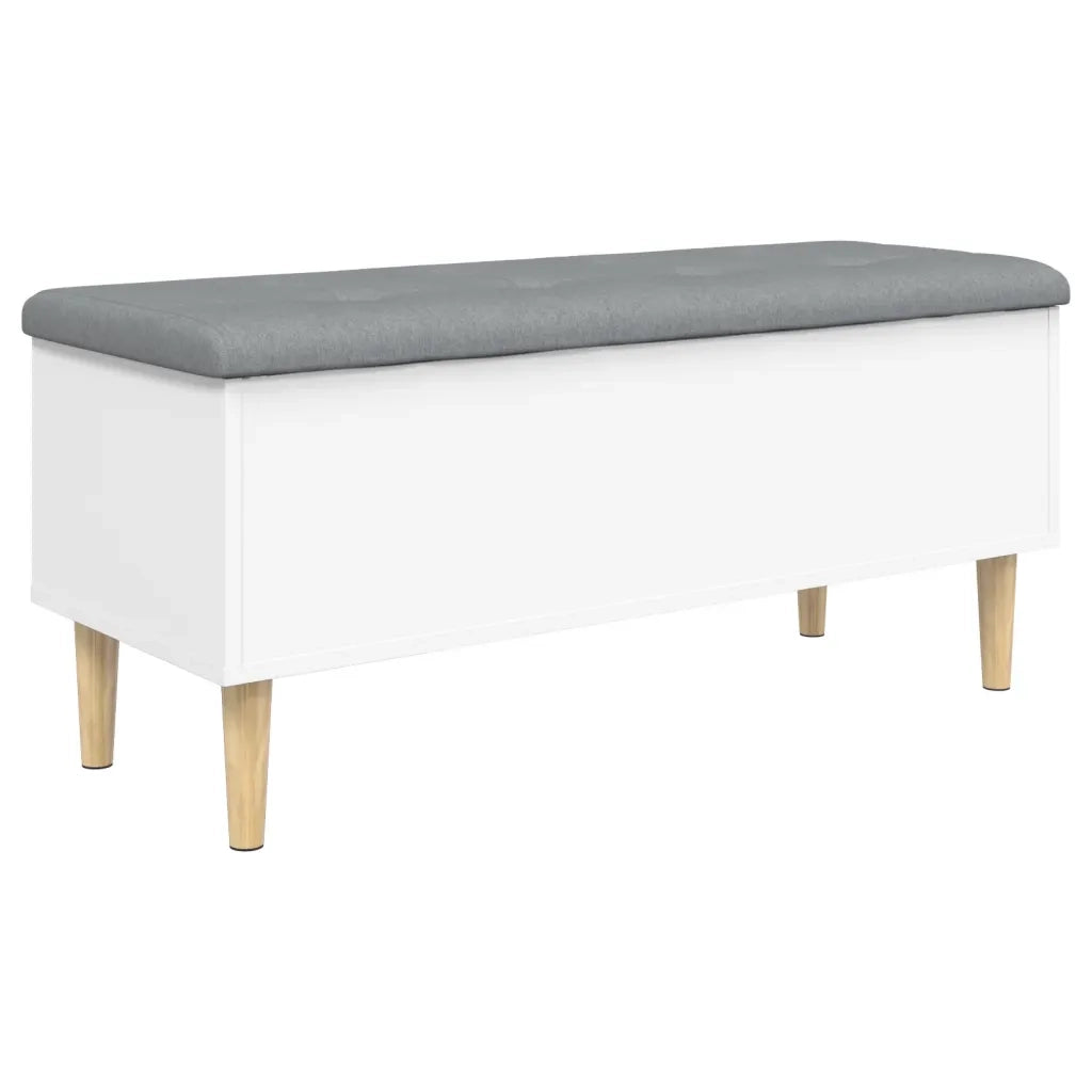 Panca Portaoggetti Bianca 102x42x46 cm in Legno Multistrato 835082