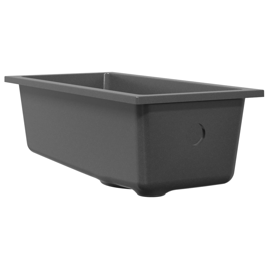 Lavello da Cucina con Foro di Troppopieno in Granito Grigio